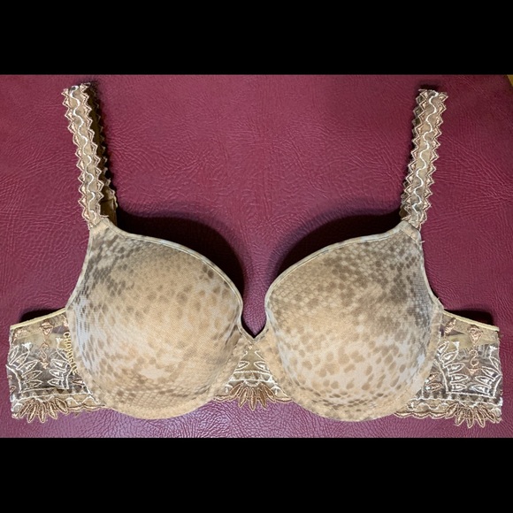 Chantelle Paris Africa Demi Bra Snakeskin Lace 34A - Picture 2 of 9